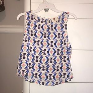 Multi color pattern crop top